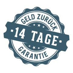 14 Tage Geld zur&uuml;ck Garantie Siegel/Stempel