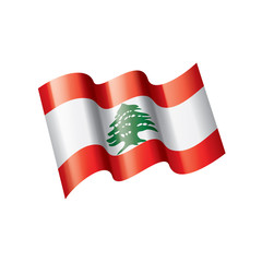 Lebanese flag, vector illustration on a white background