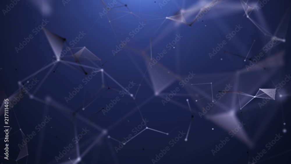 Poster Big data visualization. Science background. Big data complex with compounds. Lines plexus. Visual information complexity.