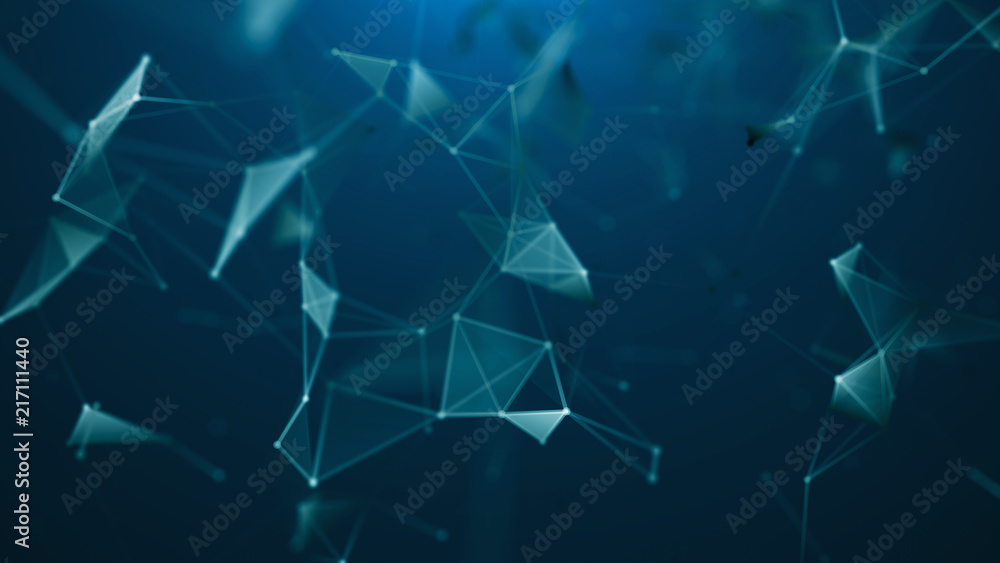 Poster Big data visualization. Science background. Big data complex with compounds. Lines plexus. Visual information complexity.