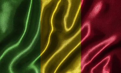 Wallpaper by Mali flag and waving flag by fabric.