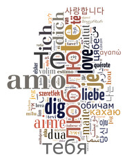 wordcloud Love you in different languages