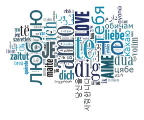 wordcloud Love you in different languages