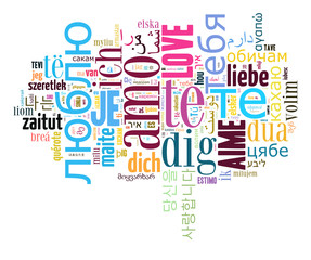 wordcloud Love you in different languages