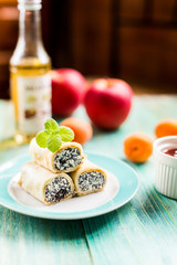 Pancakes with cottage cheese and poppy seeds