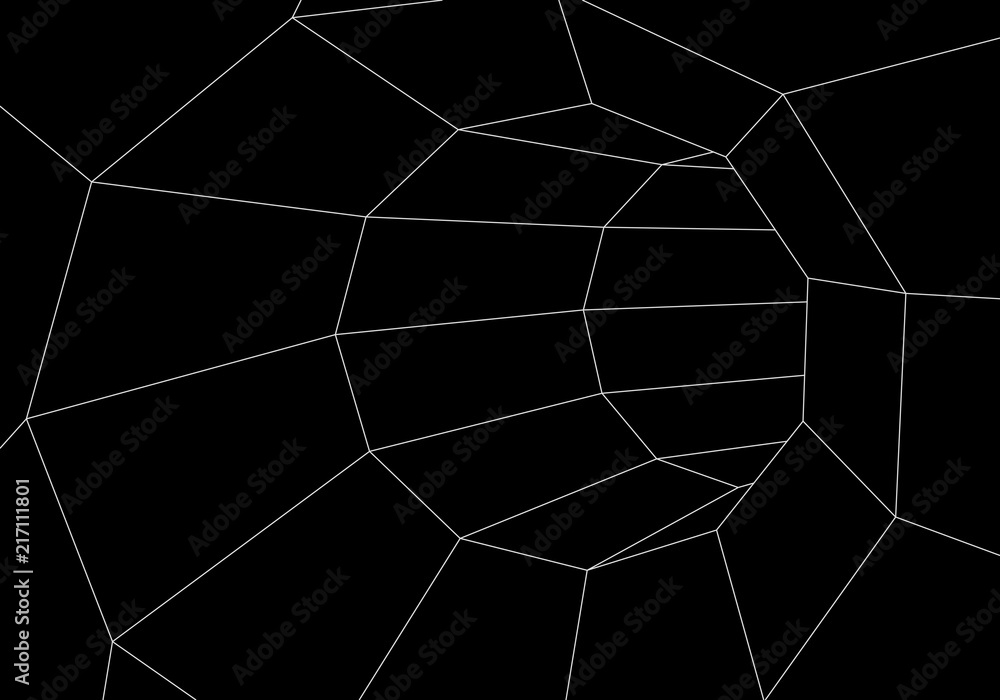 Poster tunnel or wormhole. digital 3d wireframe tunnel. 3d tunnel grid. network cyber technology.