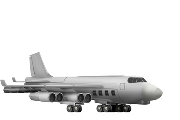 bomber with fictional design - isolated object on white background. 3d illustration