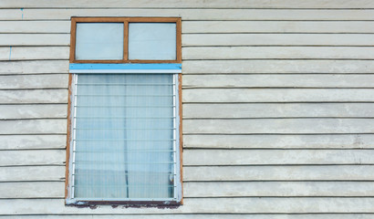 antique wood window at wood building