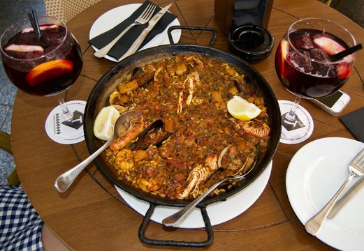Plate of Spanish Paella in Barcelona