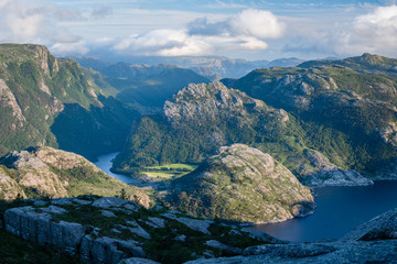 Fototapeta na wymiar Summer landscape with a mountain view, Norway