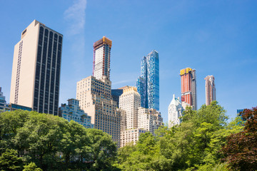 Fototapeta na wymiar Skyscrapers seen from Central Park in New York city