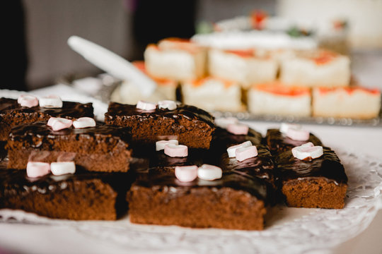 Schokoladenkuchen Brownies Hochzeit