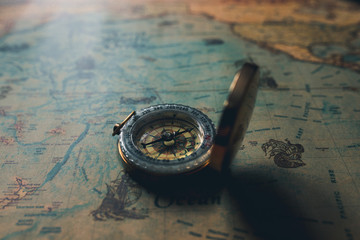 vintage retro compass discovery history concept