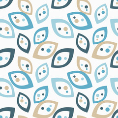 Fototapeta premium Seamless background with decorative leaves. Flower mosaic. Textile rapport.