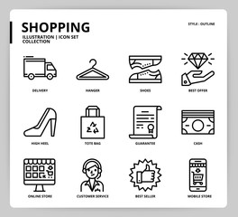 Shopping icon set