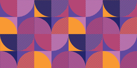 Abstract multicolored geometric seamless pattern.