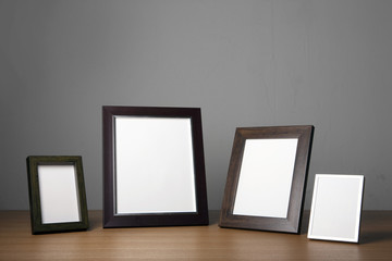 empty white photo frames 