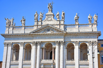 Obraz premium Italy, Rome, main facade of the Basilica of San Giovanni in Laterano. View and detail.