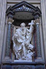 Italy, Rome, basilica of San Giovanni in Laterano, marble sculpture of the Apostles.