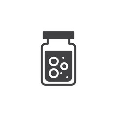 Conserve jar vector icon. filled flat sign for mobile concept and web design. Jam jar simple solid icon. Symbol, logo illustration. Pixel perfect vector graphics