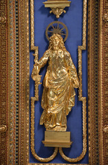 Italy, Rome, basilica of San Giovanni in Laterano, detail of decoration of the vault.