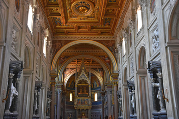 Italy, Rome, basilica of San Giovanni in Laterano, central nave.