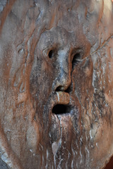 Fototapeta na wymiar Italy, Rome, Basilica of Santa Maria in Cosmedin, mythical stone carved with a man's face.