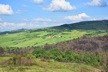 Fototapeta na wymiar Italy, Puglia region, typical hilly landscape in spring