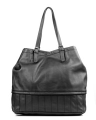 Naklejka premium Black female handbag isolated on white background.