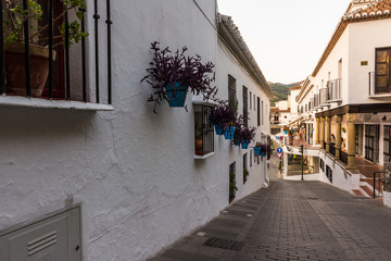 Fototapeta na wymiar Typical street in Mijas (Andalusia, Spain)