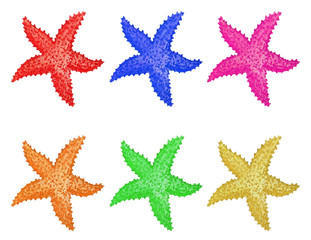 Set starfish watercolor