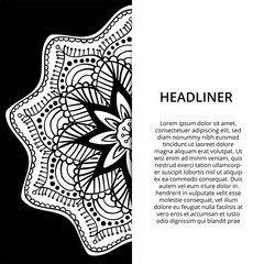 Indian floral paisley medallion banners. Ethnic Mandala ornament. Can be used for textile, greeting card, coloring book, phone case print.