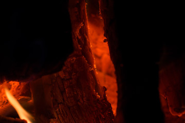 Macro photography of burning fire embers