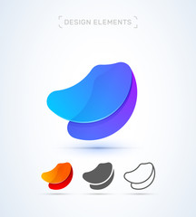 Vector abstract logo design elements. Material design, flat and line art style. Application icon.