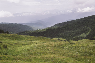 Fototapeta na wymiar Republic of Adygea / Russia - July 28, 2018: Views on the landscape of the Caucasian Reserve