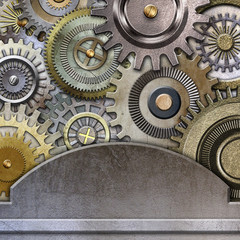 3D metallic gears background