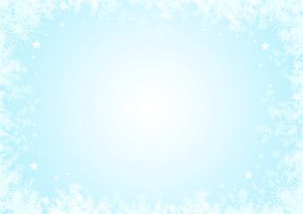 blue christmas background with ice and stars