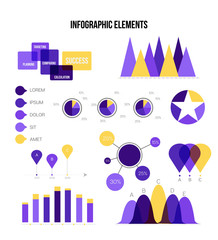 Infographic Elements, Global Data Visualisation Vector Set. Rating, Target, Circle Diagram, Pie Chart Modern Clean Design. Education, Technology, Annual Report, Business Data Cool Infographic Elements