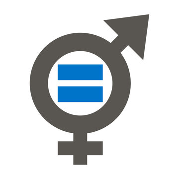 Gender equality icon vector. Male equals female illustration.