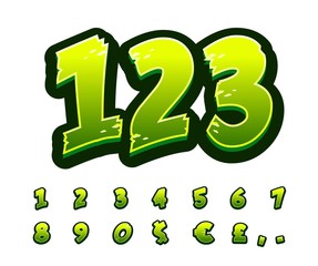Numbers green zombie