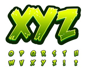 Alphabet green zombie