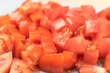 Background of sliced tomatoes.