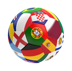 Obraz premium soccer ball flags 3d-illustration