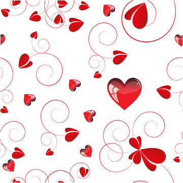red love design ,white background