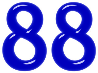 Numeral 88, eighty eight, isolated on white background, 3d render