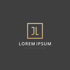 JL. Monogram of Two letters J & L. Luxury, simple, minimal and elegant JL logo design. Vector illustration template.