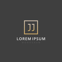 JJ. Monogram of Two letters J & J . Luxury, simple, minimal and elegant JJ logo design. Vector illustration template.