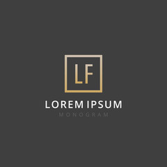 Obraz premium LF. Monogram of Two letters L & F . Luxury, simple, minimal and elegant LF logo design. Vector illustration template.