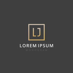 LJ. Monogram of Two letters L & J. Luxury, simple, minimal and elegant LJ logo design. Vector illustration template.