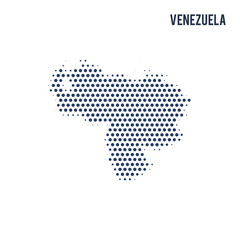 Dotted map of Venezuela isolated on white background.